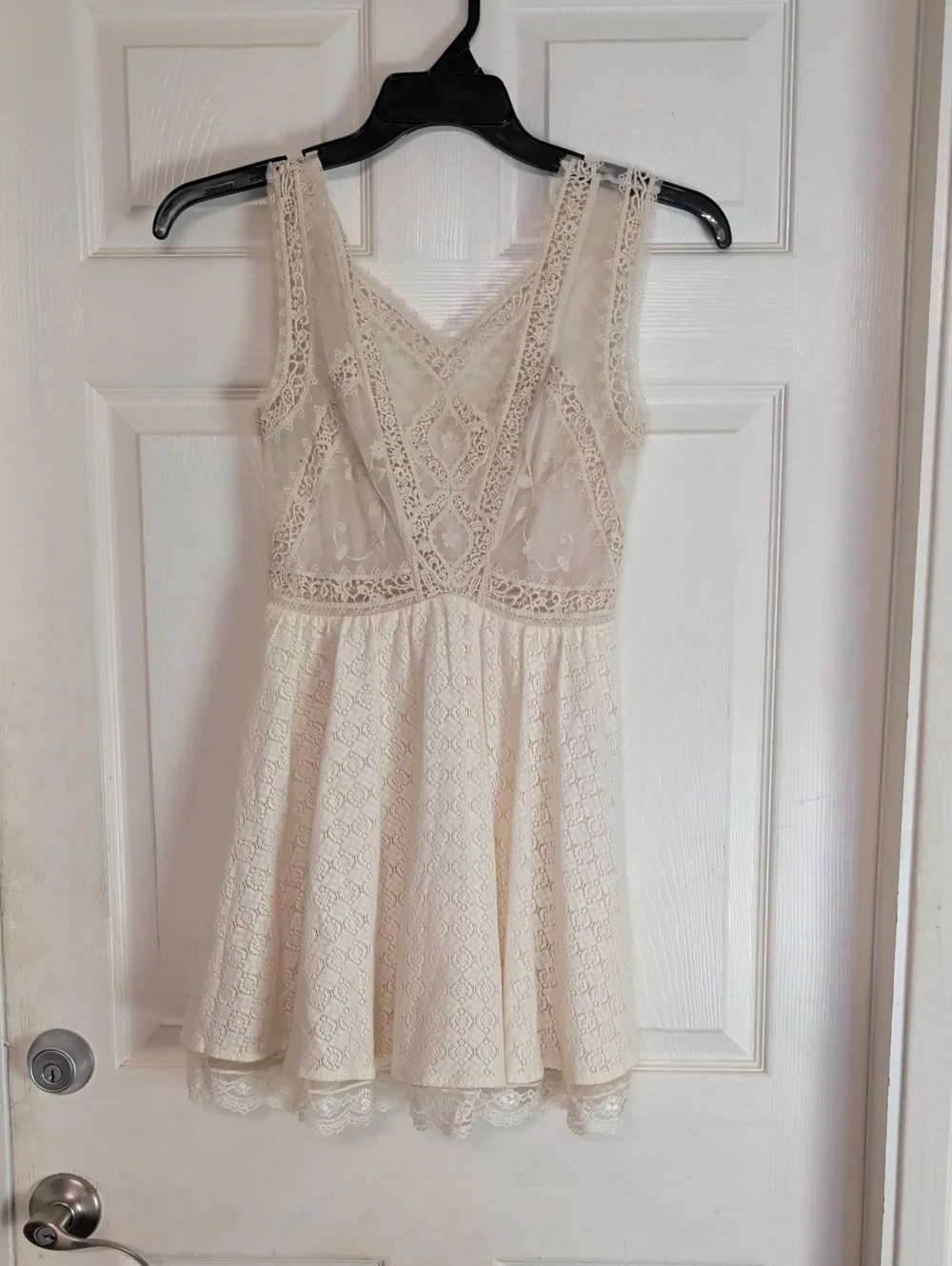 Free People Cream Lace Mini Dress Women Small - Picture 1 of 6